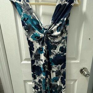 Express Blue and Gray Floral Small Dress
